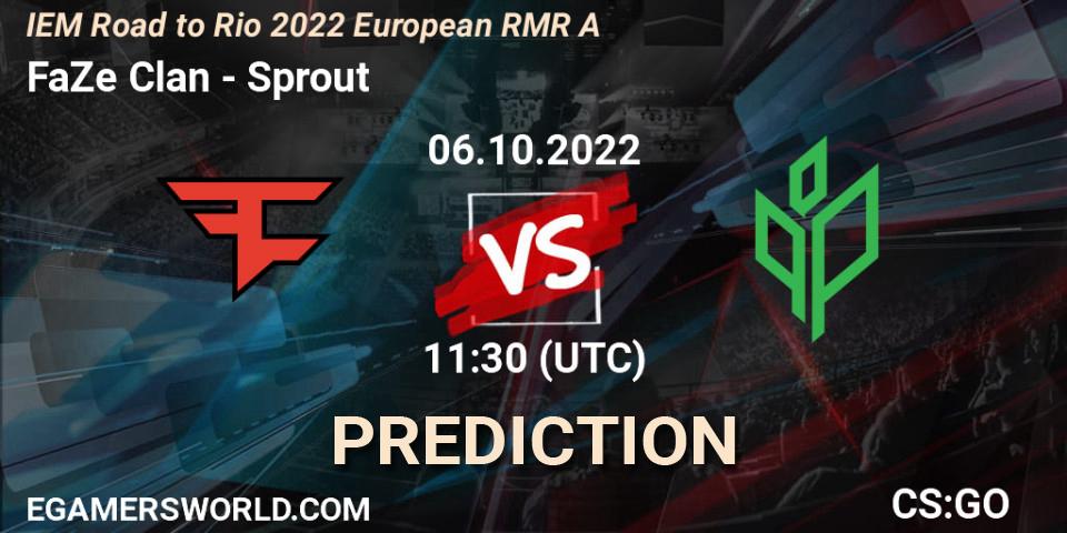 Pronóstico FaZe Clan - Sprout. 06.10.2022 at 11:30, Counter-Strike (CS2), IEM Road to Rio 2022 European RMR A