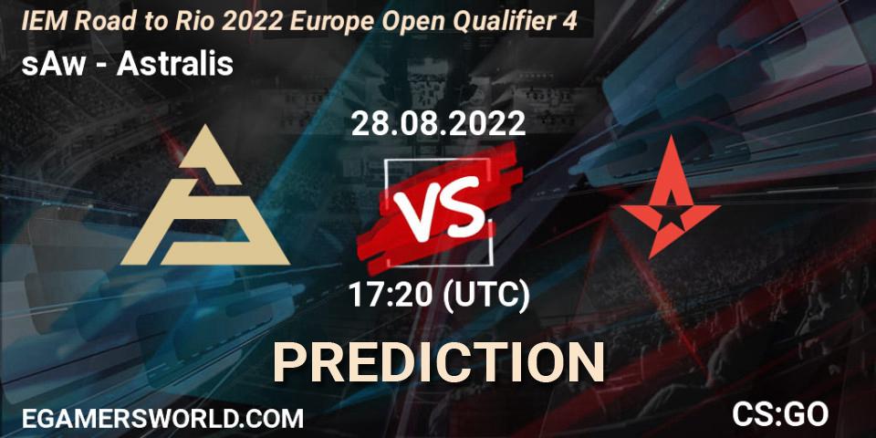 Pronóstico sAw - Astralis. 28.08.2022 at 17:20, Counter-Strike (CS2), IEM Road to Rio 2022 Europe Open Qualifier 4