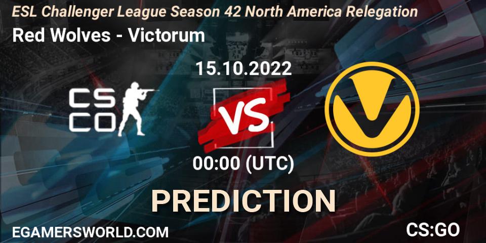Pronóstico Louisville Red Wolves - Victorum. 15.10.22, CS2 (CS:GO), ESL Challenger League Season 42 North America Relegation