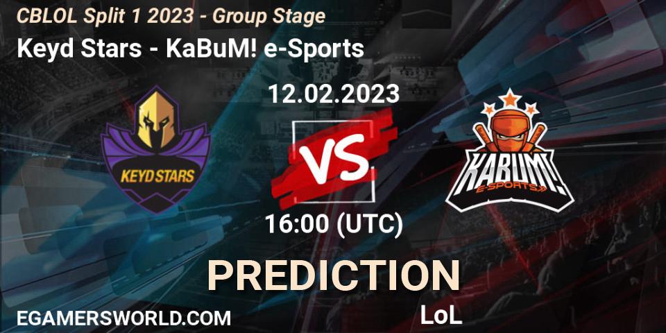 Pronóstico Keyd Stars - KaBuM! e-Sports. 12.02.2023 at 16:00, LoL, CBLOL Split 1 2023 - Group Stage