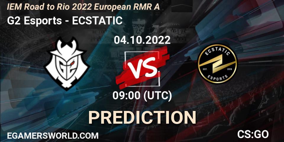 Pronóstico G2 Esports - ECSTATIC. 04.10.2022 at 10:40, Counter-Strike (CS2), IEM Road to Rio 2022 European RMR A