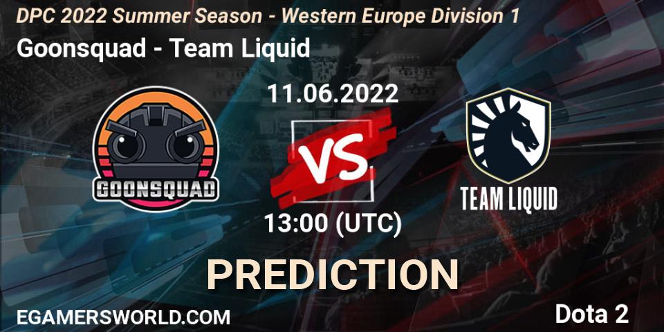 Pronóstico Goonsquad - Team Liquid. 11.06.2022 at 12:57, Dota 2, DPC WEU 2021/2022 Tour 3: Division I