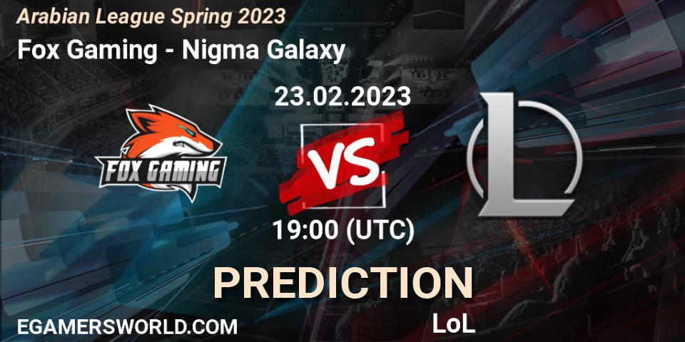 Pronóstico Fox Gaming - Nigma Galaxy MENA. 03.02.2023 at 19:00, LoL, Arabian League Spring 2023