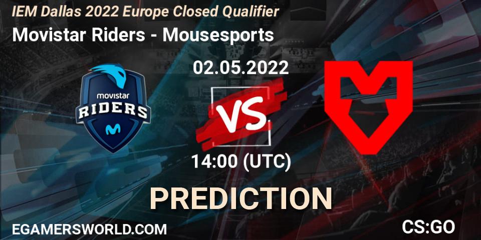 Pronóstico Movistar Riders - Mousesports. 02.05.2022 at 14:00, Counter-Strike (CS2), IEM Dallas 2022 Europe Closed Qualifier