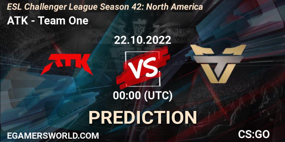 Pronóstico ATK - Team One. 22.10.22, CS2 (CS:GO), ESL Challenger League Season 42: North America
