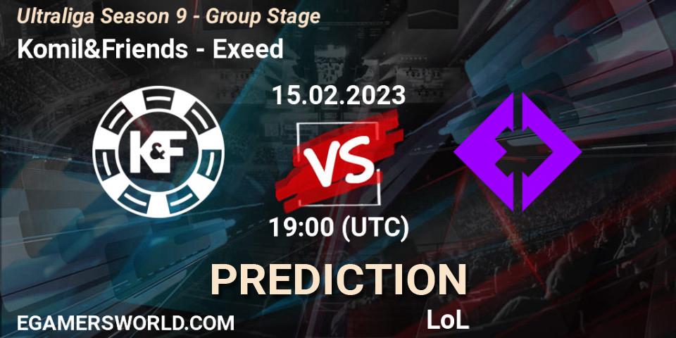 Pronóstico Komil&Friends - Exeed. 21.02.2023 at 19:00, LoL, Ultraliga Season 9 - Group Stage