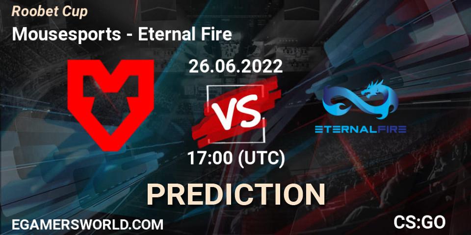 Pronóstico Mousesports - Eternal Fire. 26.06.2022 at 17:00, Counter-Strike (CS2), Roobet Cup