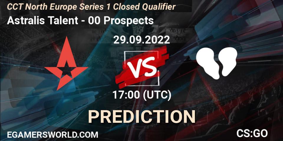 Pronóstico Astralis Talent - 00 Prospects. 29.09.2022 at 17:00, Counter-Strike (CS2), CCT North Europe Series 1 Closed Qualifier