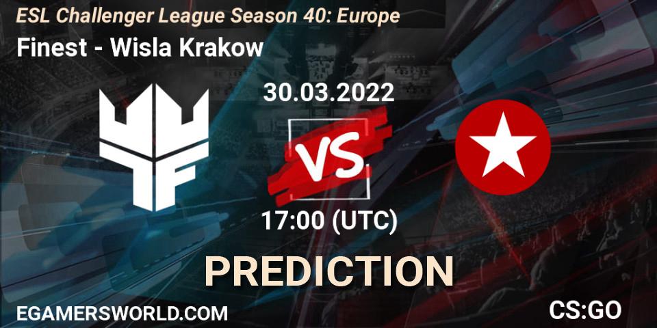 Pronóstico Finest - Wisla Krakow. 30.03.2022 at 17:00, Counter-Strike (CS2), ESL Challenger League Season 40: Europe