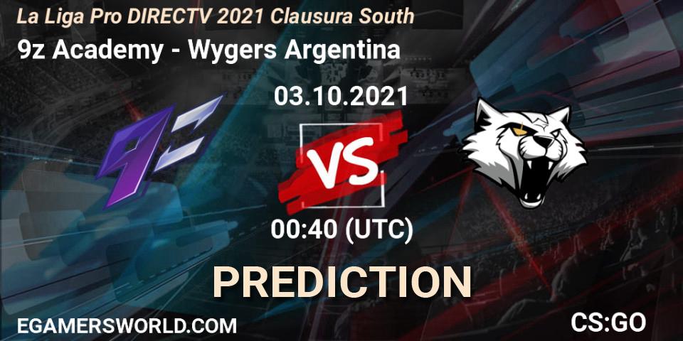 Pronóstico 9z Academy - Wygers Argentina. 03.10.2021 at 01:00, Counter-Strike (CS2), La Liga Season 4: Sur Pro Division - Clausura