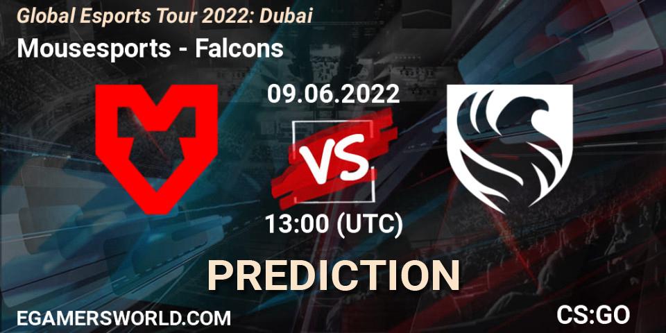 Pronóstico Mousesports - Falcons. 09.06.2022 at 14:55, Counter-Strike (CS2), Global Esports Tour 2022: Dubai