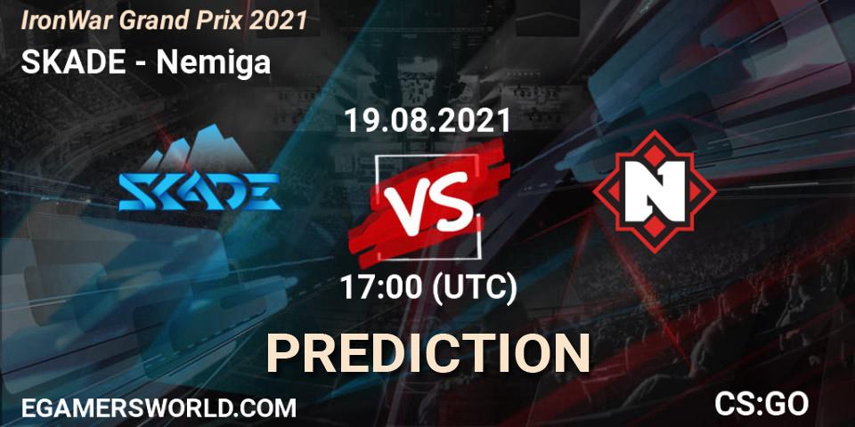 Pronóstico SKADE - Nemiga. 19.08.2021 at 17:00, Counter-Strike (CS2), IronWar Grand Prix 2021