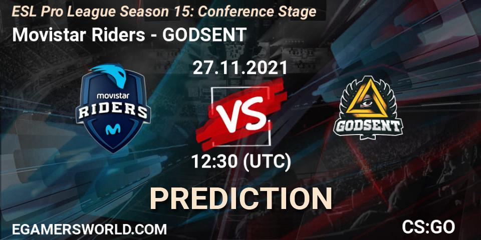 Pronóstico Movistar Riders - GODSENT. 27.11.2021 at 12:30, Counter-Strike (CS2), ESL Pro League Season 15: Conference Stage