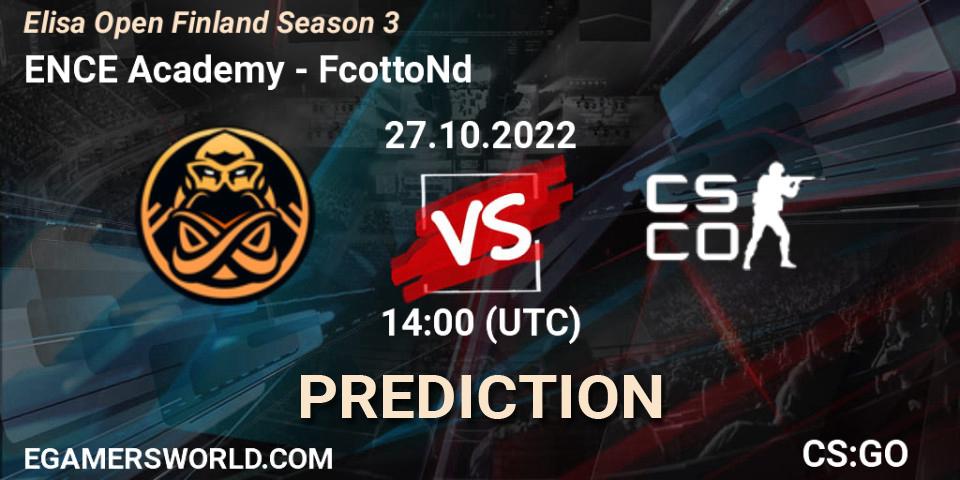 Pronóstico ENCE Academy - FcottoNd. 27.10.2022 at 14:00, Counter-Strike (CS2), Elisa Open Suomi Season 3