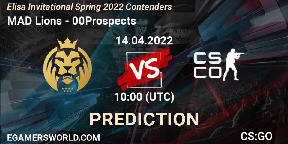 Pronóstico MAD Lions - 00Prospects. 14.04.22, CS2 (CS:GO), Elisa Invitational Spring 2022 Contenders