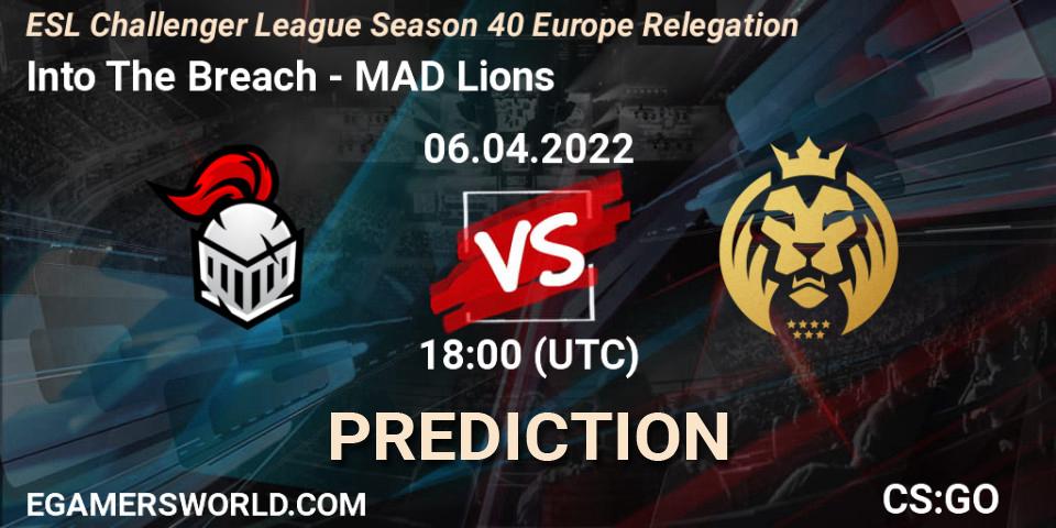 Pronóstico Into The Breach - MAD Lions. 06.04.22, CS2 (CS:GO), ESL Challenger League Season 40 Europe Relegation