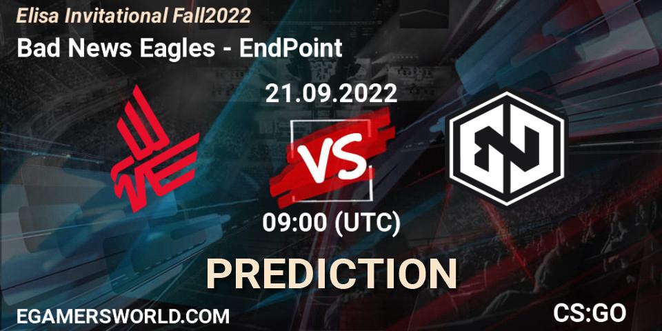 Pronóstico Bad News Eagles - EndPoint. 21.09.2022 at 09:00, Counter-Strike (CS2), Elisa Invitational Fall 2022