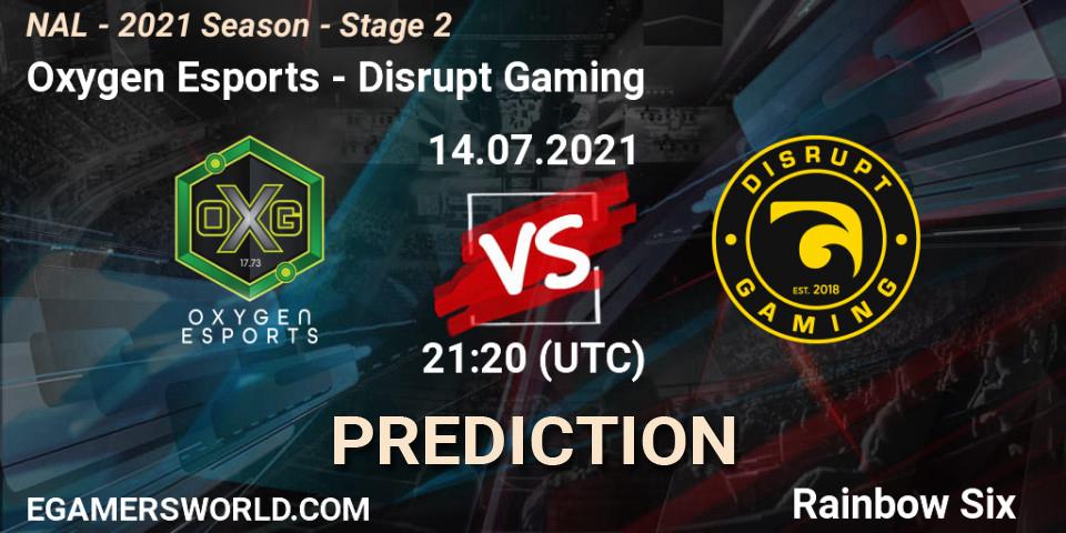 Pronóstico Oxygen Esports - Disrupt Gaming. 14.07.2021 at 21:20, Rainbow Six, NAL - 2021 Season - Stage 2
