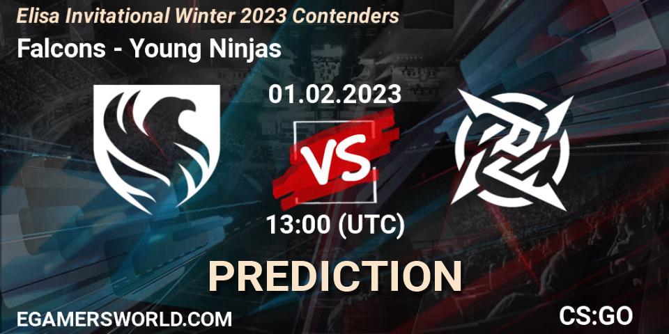 Pronóstico Falcons - Young Ninjas. 01.02.23, CS2 (CS:GO), Elisa Invitational Winter 2023 Contenders