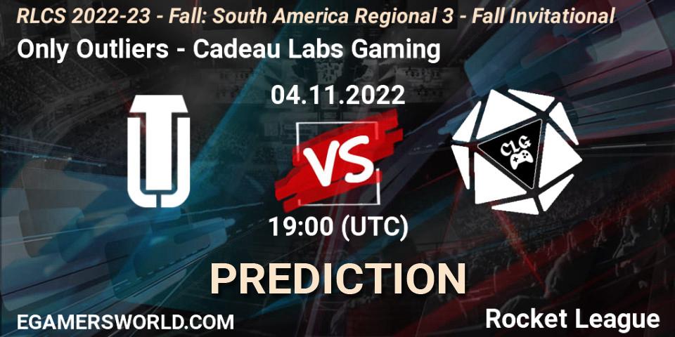 Pronóstico Only Outliers - Cadeau Labs Gaming. 04.11.2022 at 19:00, Rocket League, RLCS 2022-23 - Fall: South America Regional 3 - Fall Invitational