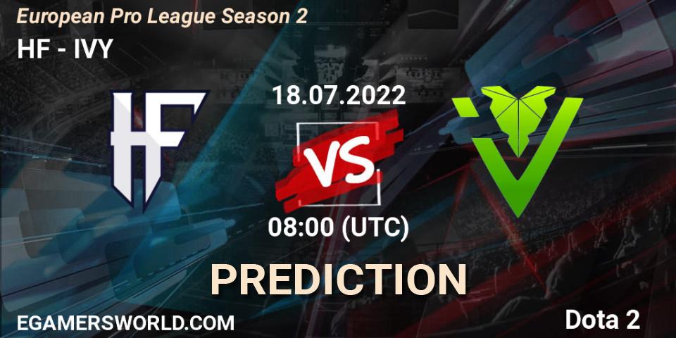 Pronóstico HF - IVY. 18.07.2022 at 08:21, Dota 2, European Pro League Season 2