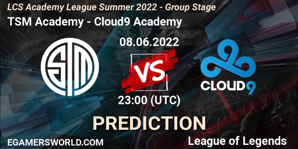 Pronóstico TSM Academy - Cloud9 Academy. 08.06.2022 at 22:15, LoL, LCS Academy League Summer 2022 - Group Stage