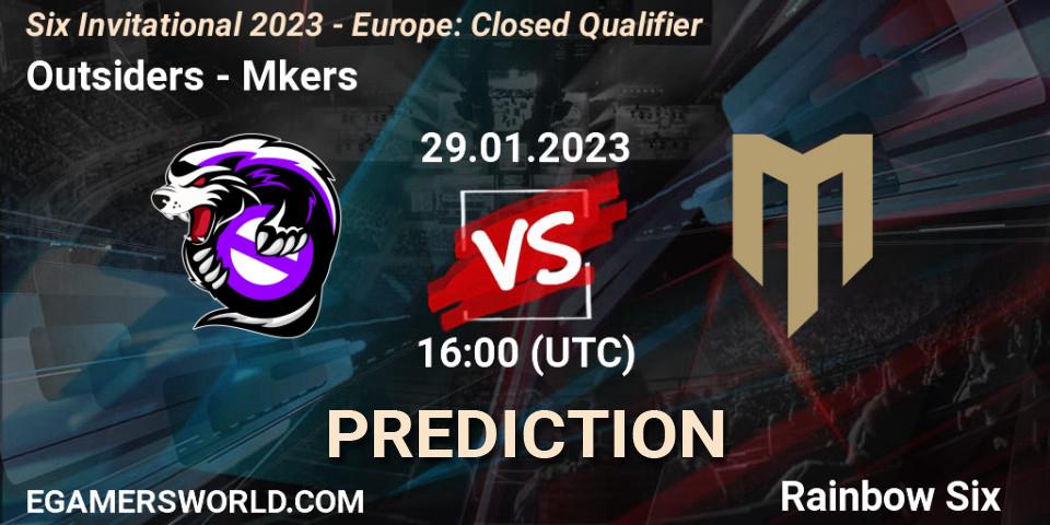 Pronóstico Outsiders - Mkers. 29.01.2023 at 16:00, Rainbow Six, Six Invitational 2023 - Europe: Closed Qualifier