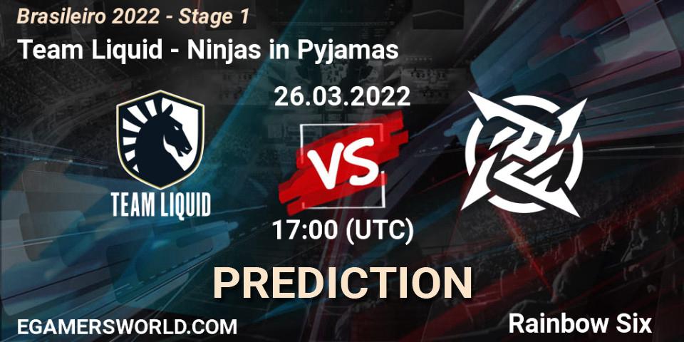 Pronóstico Team Liquid - Ninjas in Pyjamas. 26.03.22, Rainbow Six, Brasileirão 2022 - Stage 1