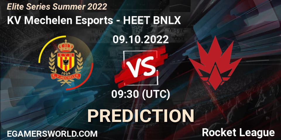 Pronóstico KV Mechelen Esports - HEET BNLX. 09.10.2022 at 09:30, Rocket League, Elite Series Summer 2022