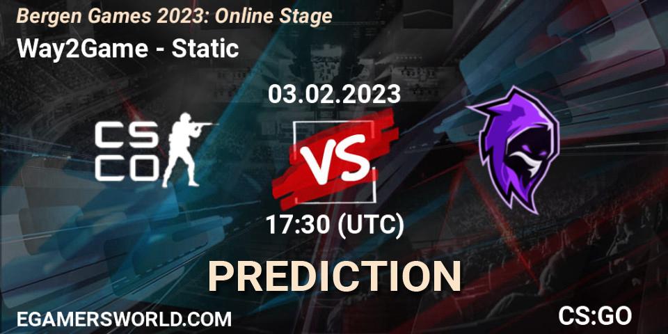 Pronóstico Way2Game - Static. 03.02.23, CS2 (CS:GO), Bergen Games 2023: Online Stage