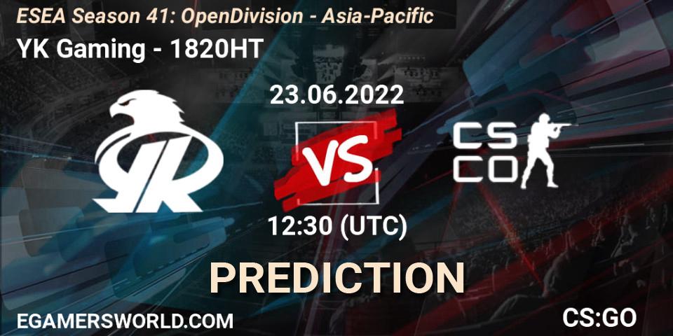 Pronóstico YK Gaming - 1820HT. 23.06.2022 at 12:30, Counter-Strike (CS2), ESEA Season 41: Open Division - Asia-Pacific
