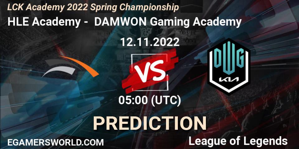 Pronóstico HLE Academy - DAMWON Gaming Academy. 12.11.2022 at 05:00, LoL, LCK Academy 2022 Spring Championship