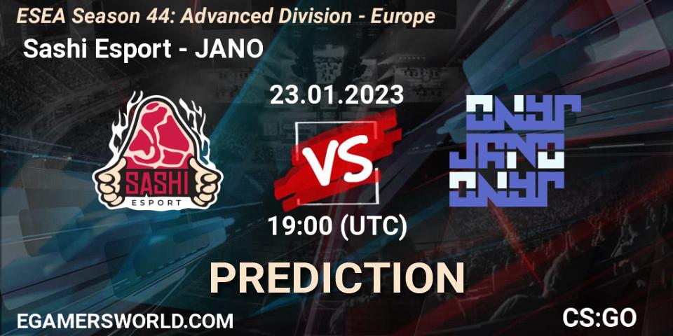 Pronóstico Sashi Esport - JANO. 31.01.2023 at 16:00, Counter-Strike (CS2), ESEA Season 44: Advanced Division - Europe