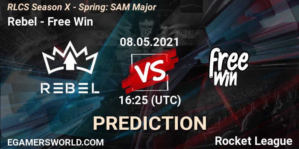 Pronóstico Rebel - Free Win. 08.05.2021 at 16:25, Rocket League, RLCS Season X - Spring: SAM Major