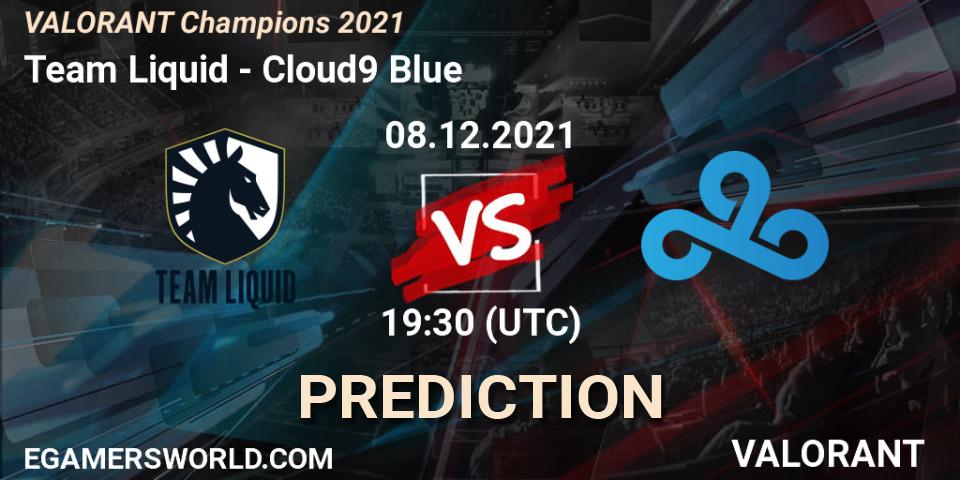Pronóstico Team Liquid - Cloud9 Blue. 08.12.2021 at 20:00, VALORANT, VALORANT Champions 2021