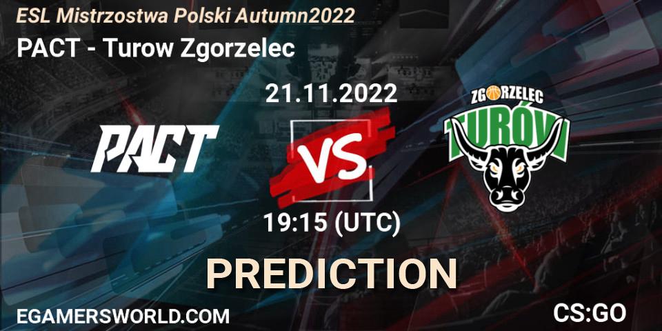 Pronóstico PACT - Turow Zgorzelec. 21.11.22, CS2 (CS:GO), ESL Mistrzostwa Polski Autumn 2022