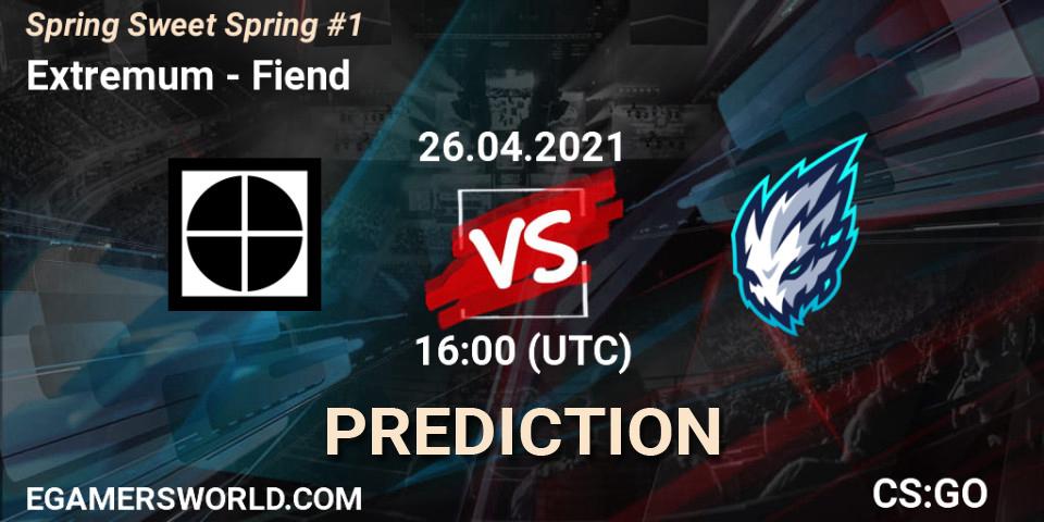 Pronóstico Extremum - Fiend. 26.04.2021 at 16:20, Counter-Strike (CS2), Spring Sweet Spring #1