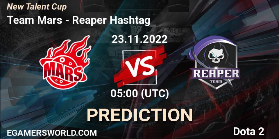 Pronóstico Team Mars - Reaper Hashtag. 23.11.2022 at 05:17, Dota 2, New Talent Cup