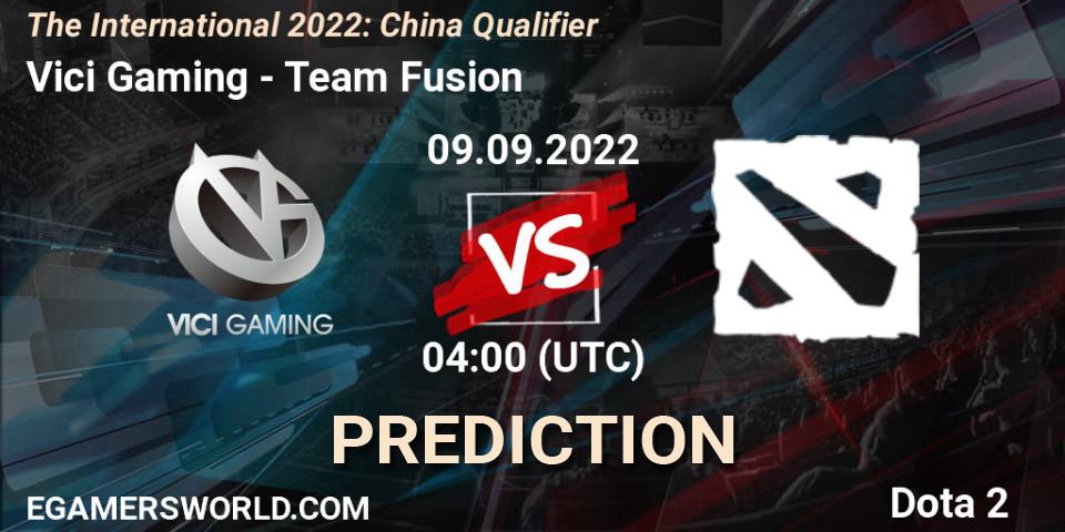 Pronóstico Vici Gaming - Team Fusion. 09.09.2022 at 04:30, Dota 2, The International 2022: China Qualifier