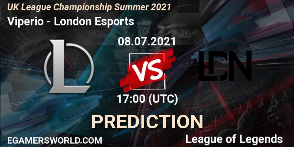 Pronóstico Viperio - London Esports. 08.07.2021 at 17:00, LoL, UK League Championship Summer 2021