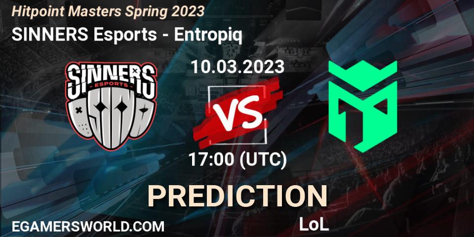 Pronóstico SINNERS Esports - Entropiq. 14.02.23, LoL, Hitpoint Masters Spring 2023