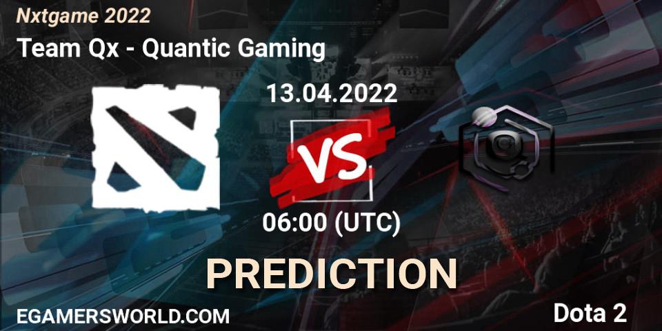 Pronóstico Team Qx - Quantic Gaming. 19.04.2022 at 07:00, Dota 2, Nxtgame 2022