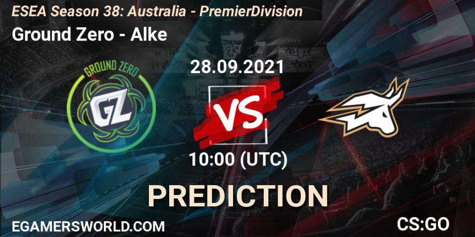 Pronóstico Ground Zero - Alke. 28.09.2021 at 10:00, Counter-Strike (CS2), ESEA Season 38: Australia - Premier Division