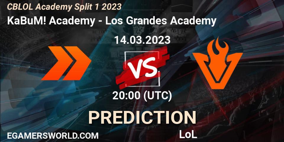 Pronóstico KaBuM! Academy - Los Grandes Academy. 14.03.2023 at 20:00, LoL, CBLOL Academy Split 1 2023