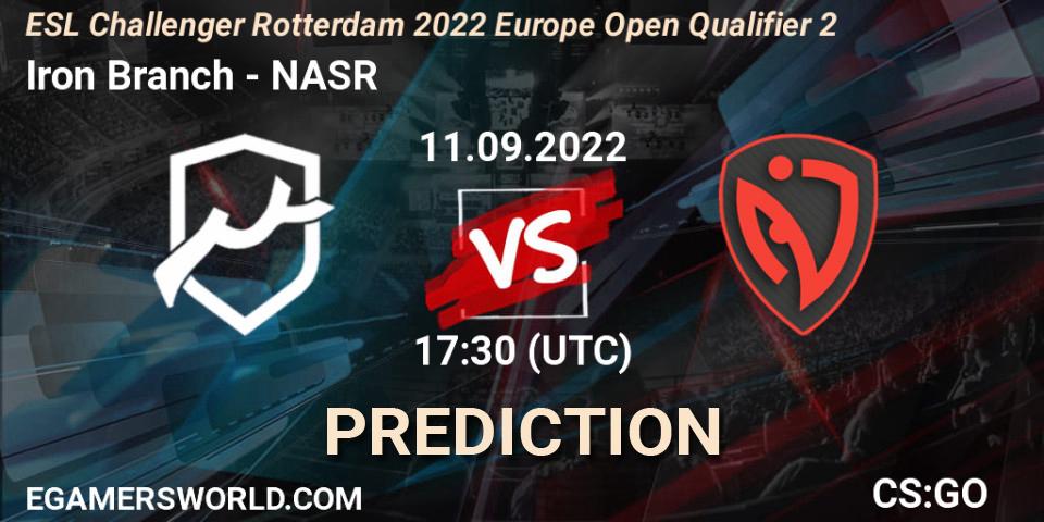 Pronóstico Iron Branch - NASR. 11.09.22, CS2 (CS:GO), ESL Challenger Rotterdam 2022 Europe Open Qualifier 2