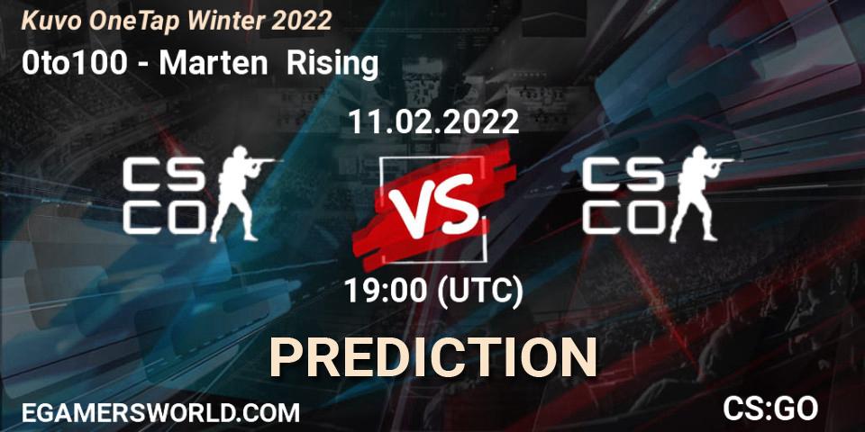 Pronóstico 0to100 - Marten Rising. 11.02.2022 at 20:45, Counter-Strike (CS2), Kuvo OneTap Winter 2022
