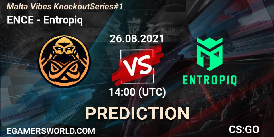 Pronóstico ENCE - Entropiq. 26.08.2021 at 14:00, Counter-Strike (CS2), Malta Vibes Knockout Series #1