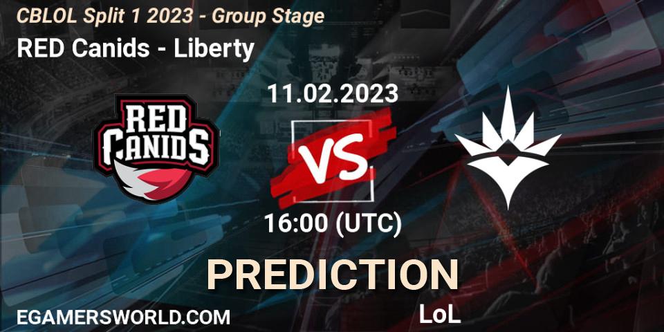 Pronóstico RED Canids - Liberty. 11.02.2023 at 16:00, LoL, CBLOL Split 1 2023 - Group Stage