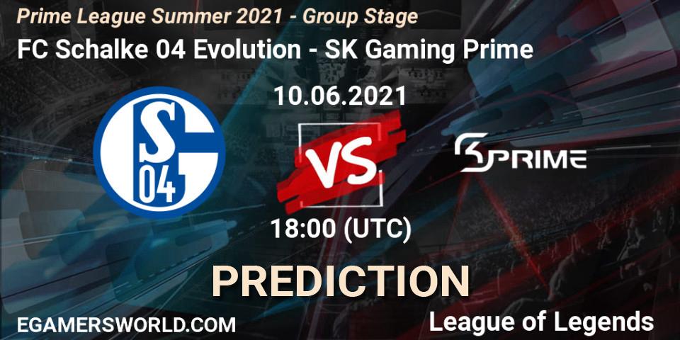 Pronóstico FC Schalke 04 Evolution - SK Gaming Prime. 10.06.2021 at 17:00, LoL, Prime League Summer 2021 - Group Stage