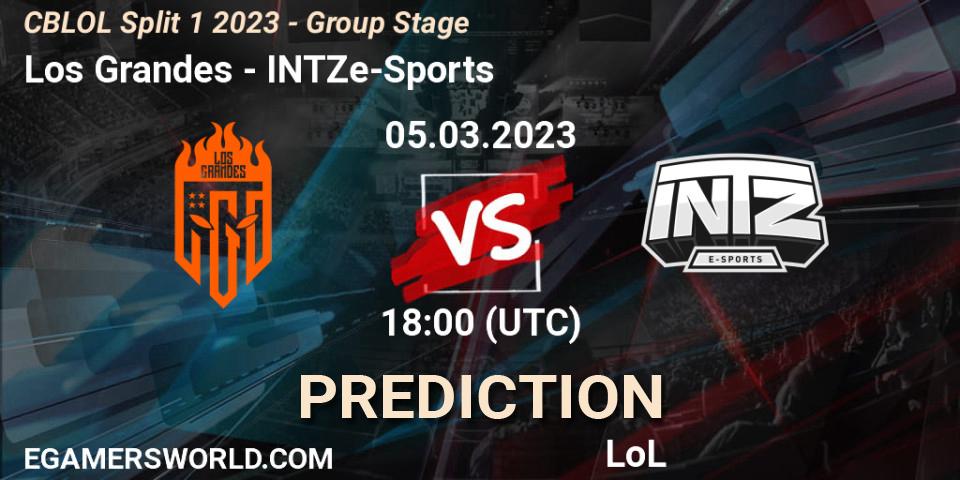 Pronóstico Los Grandes - INTZ e-Sports. 05.03.2023 at 18:00, LoL, CBLOL Split 1 2023 - Group Stage